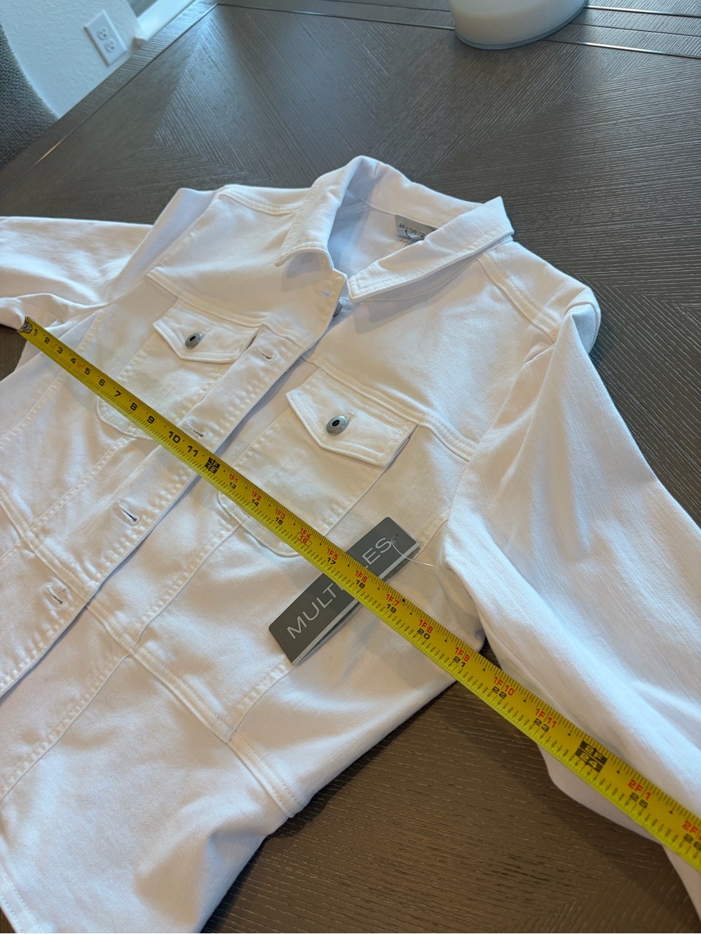 Multiples White Denim-Style Button Jacket - Picture 4 of 7